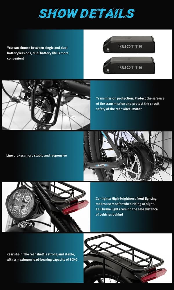 DUOTTS C29 2025 uusin sähköpyörä 750 W moottorilla, 48 V 15 AH akulla, SHIMANO 21 nopeudella, 29*2.1 tuuman ilmarenkailla.