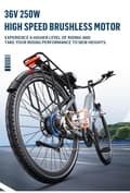 Miniatyrbild 4 av 11: Onesport OT05 Pro Elcykel - 140 km räckvidd, momentsensor, 7-växlad Shimano, IPX4 vattentät - Lättviktspendlare i aluminium