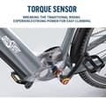 Miniatyrbild 5 av 11: Onesport OT05 Pro Elcykel - 140 km räckvidd, momentsensor, 7-växlad Shimano, IPX4 vattentät - Lättviktspendlare i aluminium
