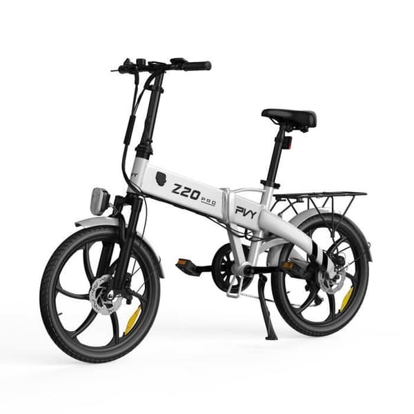 Elcykel PVY Z20 Pro - Motor 250W Batteri 36V10.4AH Räckvidd 80KM Mekaniska skivbromsar - Vit