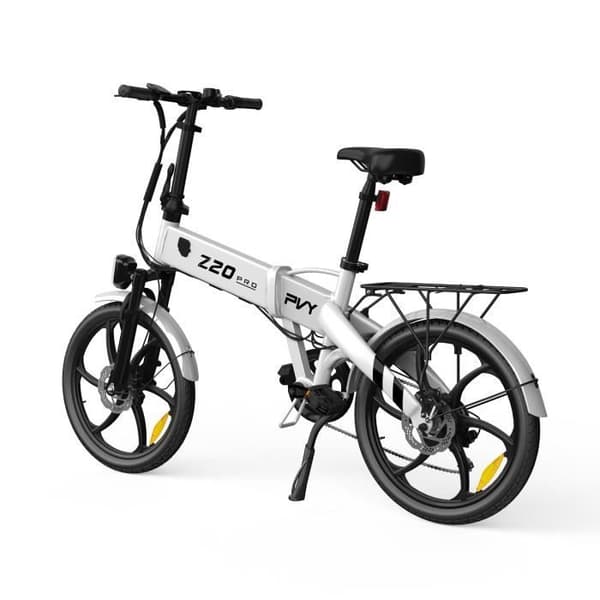 Elcykel PVY Z20 Pro - Motor 250W Batteri 36V10.4AH Räckvidd 80KM Mekaniska skivbromsar - Vit