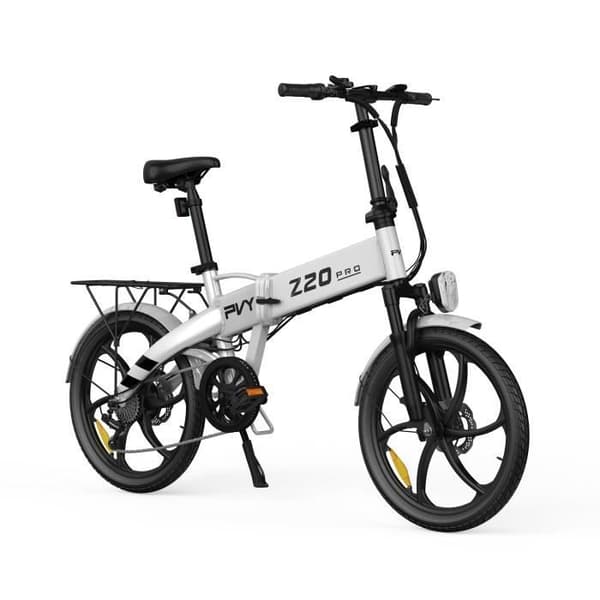 Elcykel PVY Z20 Pro - Motor 250W Batteri 36V10.4AH Räckvidd 80KM Mekaniska skivbromsar - Vit