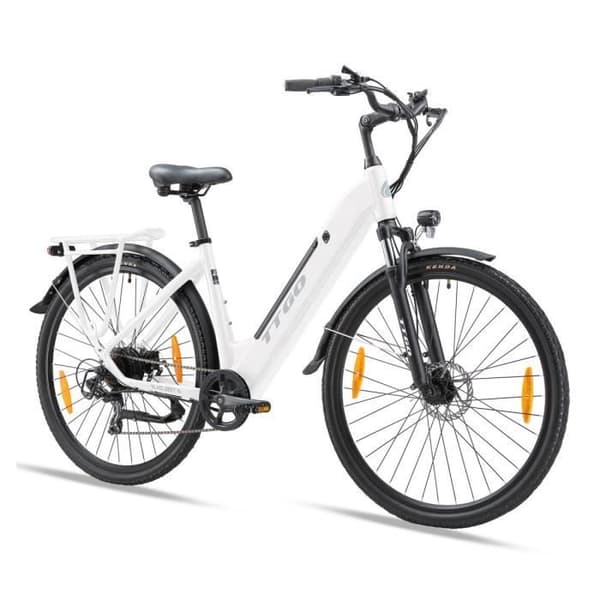 TTGO HZ-28ST Elcykel - 250W Batteri 36V20AH 28 Tum Däck Maxhastighet 25 km-h Mekaniska Skivbromsar - Vit