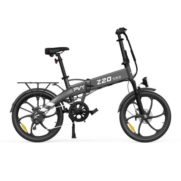 Elcykel PVY Z20 Pro - Motor 250W Batteri 36V10.4AH Mekaniska skivbromsar Räckvidd 80KM - Grå