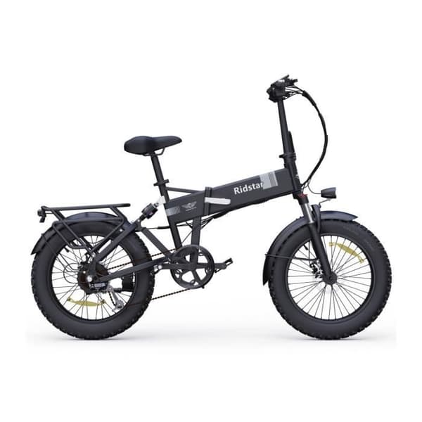 Elcykel Ridstar H20 - Motor 500W Batteri 48V15Ah Däck 20" Mekaniska skivbromsar - Svart