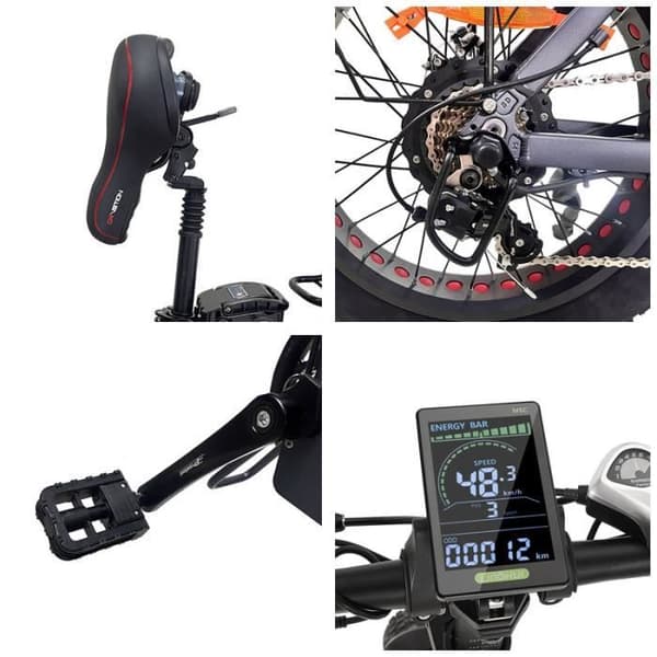Fällbar elcykel DRVETION AT20 - Motor 750W - Samsung-batteri 10AH - Räckvidd 60KM - Hjul 20"