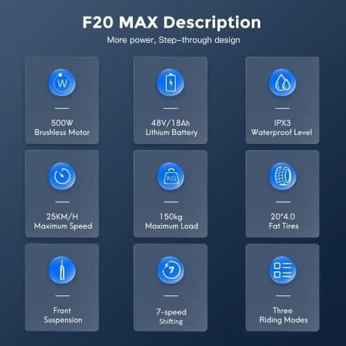 FAFREES F20 Max - Elcykel - 20" Hjul - Motor 500W - Batteri 48V 18AH - Skivbromsar - Vit