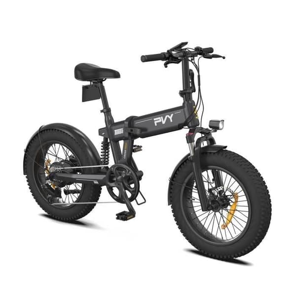 PVY Turbo Elcykel - Motor 250W Batteri 48V13AH Däck 20" Mekaniska Skivbromsar - Grå