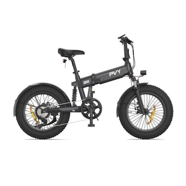 PVY Turbo Elcykel - Motor 250W Batteri 48V13AH Däck 20" Mekaniska Skivbromsar - Grå
