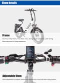 Miniatyrbillede 7 af 10: Lamtier 57A foldbar elcykel | 48V 13A batteri | 250W BAFANG motor | 25 km/t tophastighed | Hydrauliske skivebremser