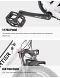 Miniatyrbillede 8 af 11: Lamtier 57A foldbar elcykel | 48V 13A batteri | 250W BAFANG motor | 25 km/t tophastighed | Hydrauliske skivebremser