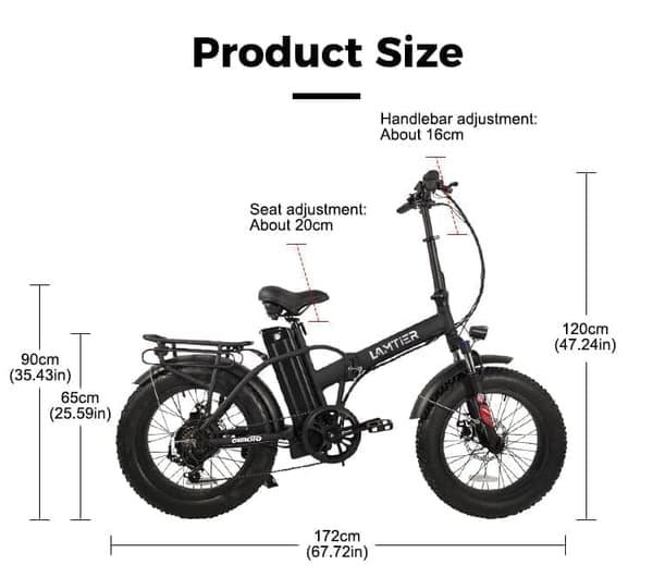 Lamtier B08A 20 tommer foldbar elcykel | 48V 13Ah | 250W BAFANG-motor | 25 km/t