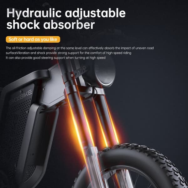 EKX X21 2000W motor, 35AH Li-ion batteri, 55km/h hastighet, 20*4.0 off-road däck, hydraulisk skivbroms Mountain E-bike