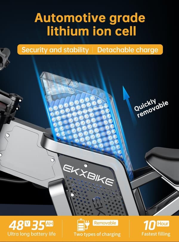EKX X21 35AH Li-ion batteri, 2000W motor, 55km/h hastighet, 20*4.0 off-road däck, hydraulisk skivbroms Mountain E-bike