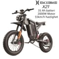 Miniatyrbild 1 av 11: EKX X21 2000W motor, 55km/h hastighet, 35AH Li-ion batteri, 20*4.0 off-road däck, hydraulisk skivbroms Mountain E-bike