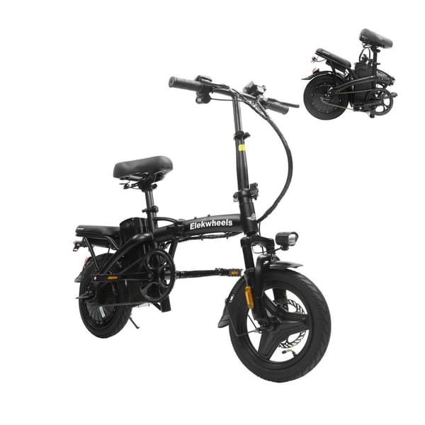 Elekwheels F3 14" foldbar elcykel: 48V/250W motor, 75 km rækkevidde, dobbelte skivebremser og stålstativer