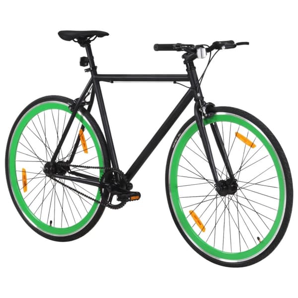 Fixed gear cykel svart och grön 700c 55 cm