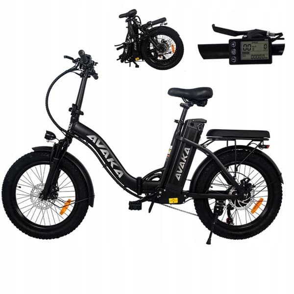 Fällbar elfordon AVAKA BZ20 PLUS 48V 18.2AH 500W 32km/h 20" E-cykel svart