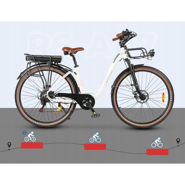 Urbant elektriskt fordon Samebike RS-A07 750W 36V 35KM/H 28" med korg