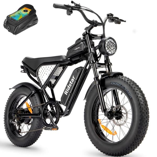 Ridstar Q20 Mini Elcykel - 1000 W Motor - 48 V 15 Ah Batteri - Stora 20 x 4,0" däck - Räckvidd 80 km