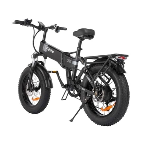 Fällbar elcykel Ridstar H20 Räckvidd 120km Motor 500W Fat bike fullt upphängen SHIMANO 7 Växlar Batteri 48V13AH Svart