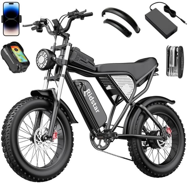 Elcykel - Ridstar - Q20 - 1500W - 48V 20Ah - Däck 20 tum