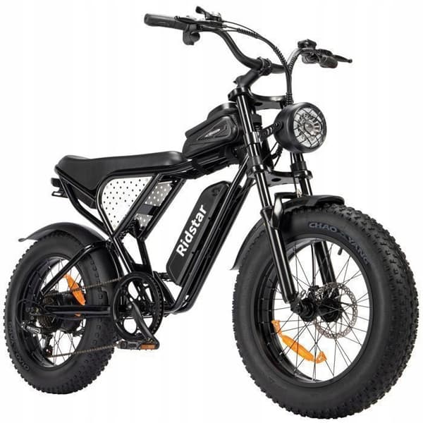 VTT Elcykel Ridstar Q20MIN 1000W 48V15Ah PAS-läge 80KM 20" 7 växlar Svart E-cykel Stad Snö Universitet Student