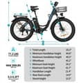 Miniatyrbild 4 av 5: Ridstar MN26 Elcykel - Motor 1500W - Batteri 48V 20Ah - Shimano 7 växlar - Mekanisk broms - 26*4.0" terräng - 120KM