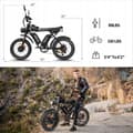 Miniatyrbild 6 av 6: VTT Elcykel Ridstar Q20 PRO-2000W (Topp 3000W)-52V40Ah-55km/h-90-120km-SHIMANO 7 Växlar-20"-Svart-Snöskoter-Sandcykel