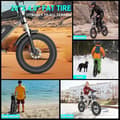 Miniatyrbild 6 av 6: Ridstar Q20 elcykel 80km räckvidd 1000W motor fullfjädring Shimano 7-växlad mountainbike fat bike 48V15Ah batteri Svart