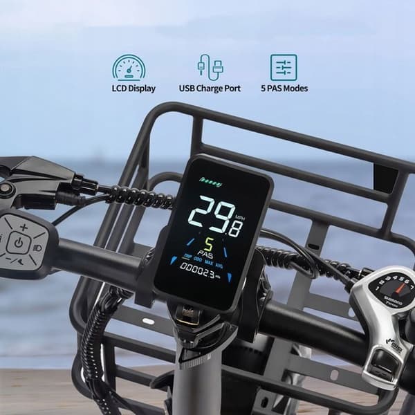 Växelförr Ridstar MN26 - 48V 1500W - Batteri 48V 20ah - Shimano 7 växlar - Mekanisk broms - 26"*4.0 terrängdäck