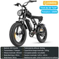 Miniatyrbild 2 av 6: Ridstar Q20 Mini Elcykel - 1000 W Motor - 48 V 15 Ah Batteri - Stora 20 x 4,0" däck - Räckvidd 80 km