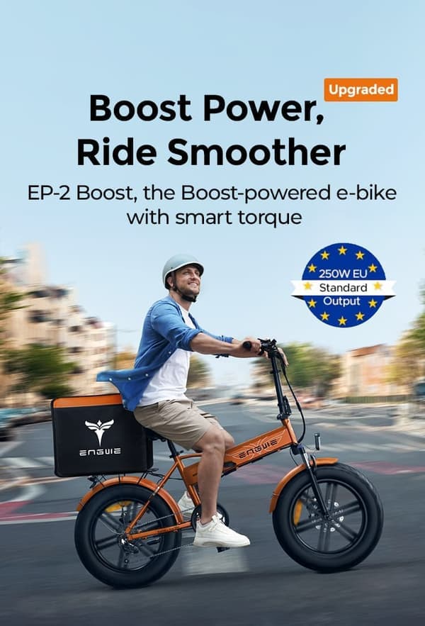 ENGWE EP-2 Boost foldbar elcykel, 20''* 4'' terrængående dæk, 48V13Ah aftageligt batteri, rækkevidde op til 120 km