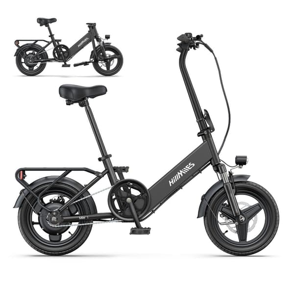 El-bycykel HillMiles Mile 1, 250W motor, 36V 10,4Ah batteri, 14 tommer foldbar, 25 km/t