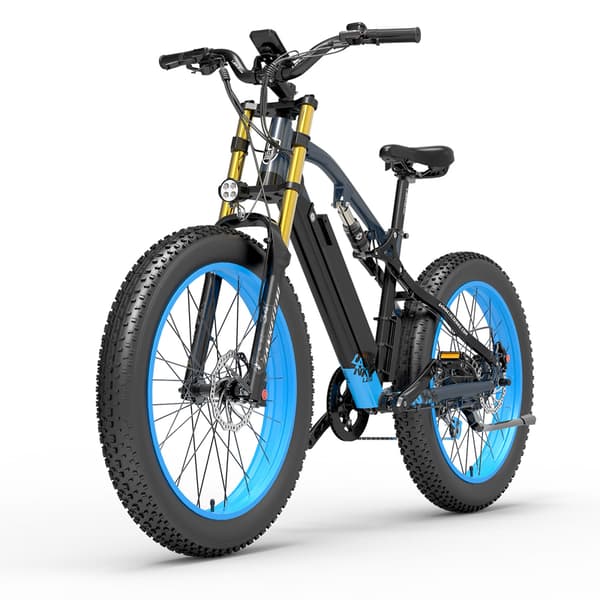 Elektrisk mountainbike Lankeleisi RV700, motor 48V 1000W, 26″ tykke dæk, Explorer elektrisk jagtcykel