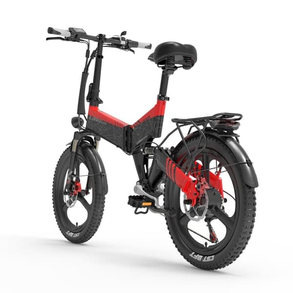 Hopfällbar elcykel för stadscyklar Lankeleisi G650, 48V 500W motor, 12.8Ah litiumjonbatteri
