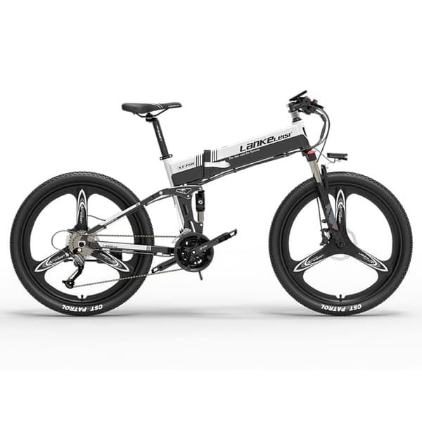 Elektrisk foldecykel LANKELEISI XT750 Sports, Motor 500W 48V, Shimano 9 Gear Hvid