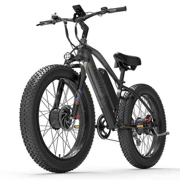 Elcykel LANKELEISI MG740 PLUS, Dubbelmotor 2000W, 48V 17.5Ah, 26″, Terräng