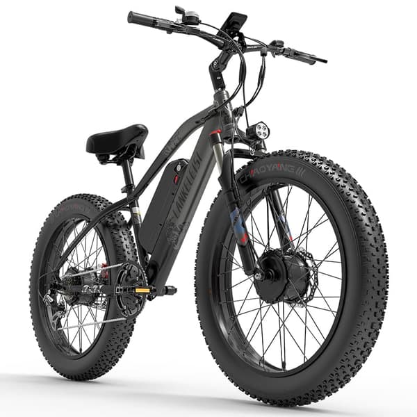Elcykel LANKELEISI MG740 PLUS, Dubbelmotor 2000W, 48V 17.5Ah, 26″, Terräng