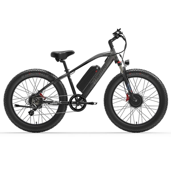 Elcykel LANKELEISI MG740 PLUS, Dubbelmotor 2000W, 48V 17.5Ah, 26″, Terräng