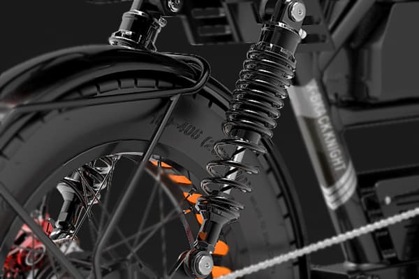 Elcykel LANKELEISI X-Black Knight, Moto Style, 2000W dubbelmotor, 48V 45Ah Samsung dubbelbatteri