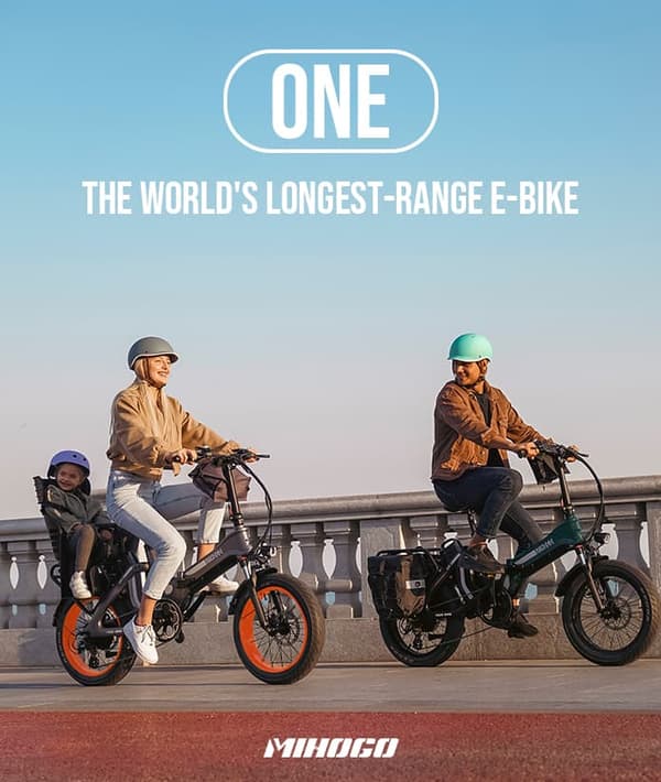 MIHOGO ONE elcykel: 267 km räckvidd, 40 km/h, dubbelt batteri, magnesiumram, 750 W motor, Shimano 7-växlad, hydrauliska bromsar
