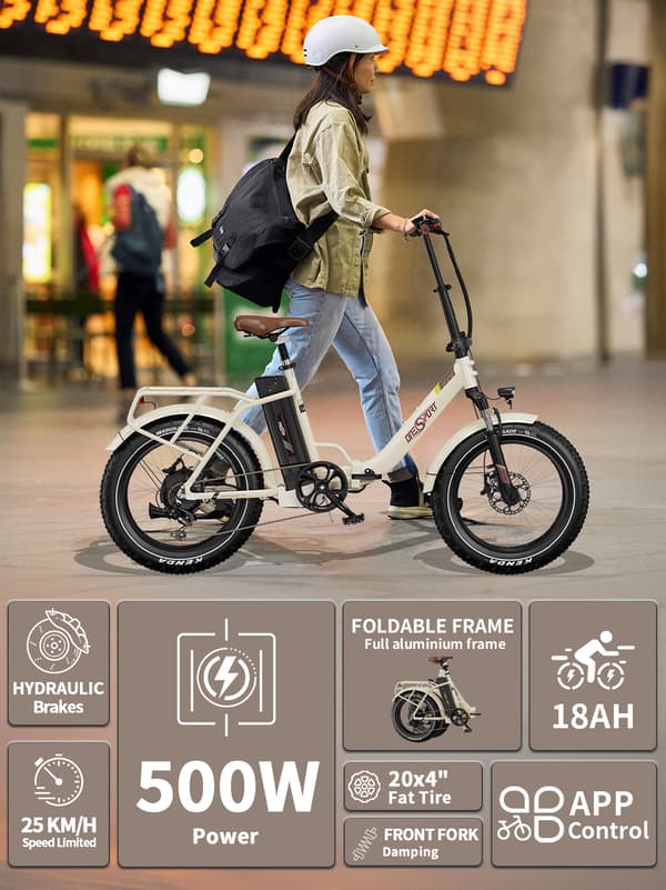 Onesport OT16 MAX 500W elcykel 120 km rækkevidde ved 50 km/t hastighed | 7-trins Shimano | Urban pendling elektrisk cykel
