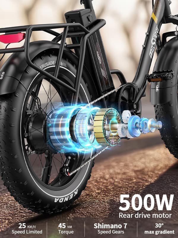 Onesport OT16 MAX 500W sähköpyörä 120 km:n toimintasäde 50 km/h nopeudella | 7-vaihteinen Shimano | Kaupunkien työmatkapyörä