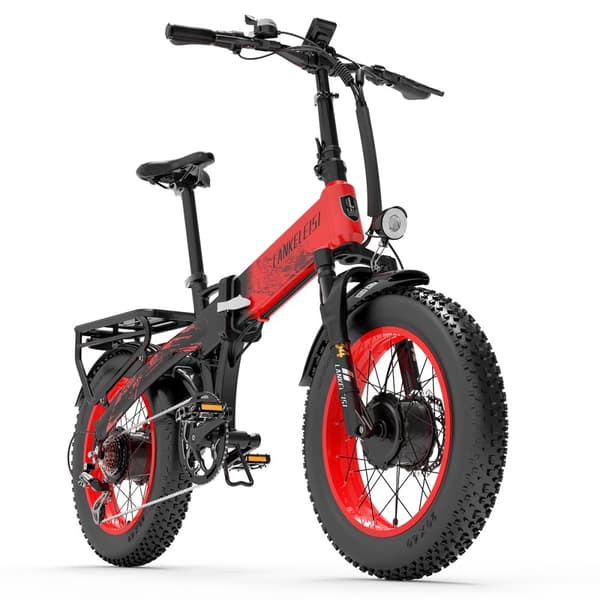 Hopfällbar elcykel LANKELEISI X2000 MAX, 2000W dubbelmotor, 48V 20Ah SAMSUNG litiumjonbatteri