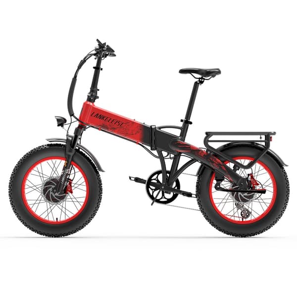 Hopfällbar elcykel LANKELEISI X2000 MAX, 2000W dubbelmotor, 48V 20Ah SAMSUNG litiumjonbatteri