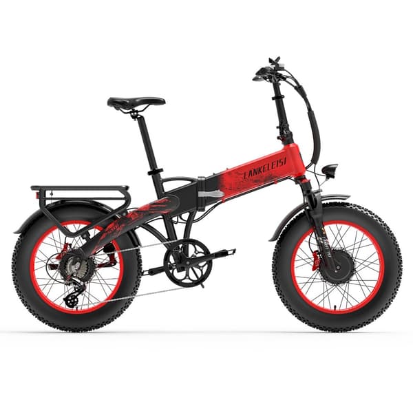 Hopfällbar elcykel LANKELEISI X2000 MAX, 2000W dubbelmotor, 48V 20Ah SAMSUNG litiumjonbatteri