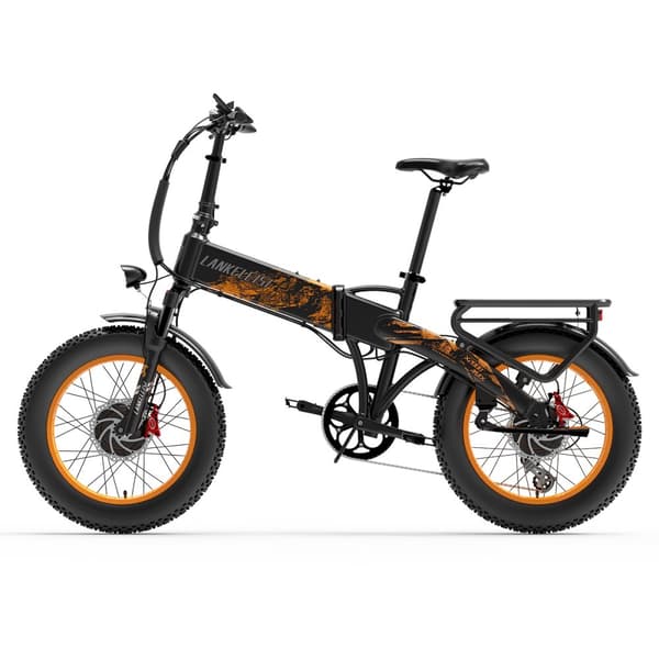 Hopfällbar elcykel LANKELEISI X2000 MAX, 2000W dubbelmotor, 48V 20Ah SAMSUNG litiumjonbatteri