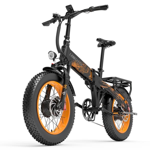 Hopfällbar elcykel LANKELEISI X2000 MAX, 2000W dubbelmotor, 48V 20Ah SAMSUNG litiumjonbatteri