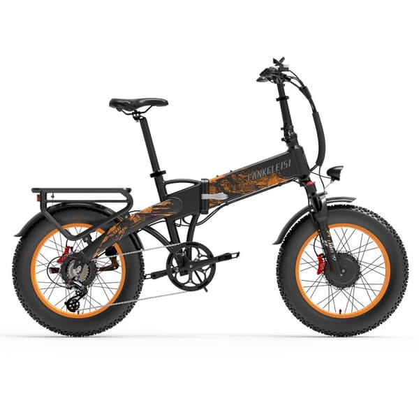 Hopfällbar elcykel LANKELEISI X2000 MAX, 2000W dubbelmotor, 48V 20Ah SAMSUNG litiumjonbatteri